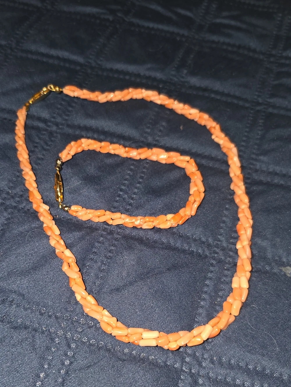 Coral Necklace and Bracelet Set - Small - Picture 1 of 6